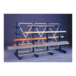 Meta Kragarmregal Anbau IPE140 einseitig Enzianblau + 5 Armen je Ständer