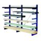 Meta Kragarmregal Atlas ST doppelseitig 4 Ständer 2000 x 500 x 4050 mm Tiefe + 2 x 5 Arme enzianblau-1
