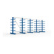 Meta Kragarmregal Atlas ST doppelseitig 5 Ständer 2000 x 500 x 5400 mm Tiefe + 2 x 5 Arme enzianblau