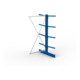 META Kragarmregal IPE120 2000x1000x1000 mm Anbauregal, doppelseitig mit 8 Kragarmen je Ständer, enzianblau