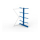 META Kragarmregal IPE120 2000x1300x1200 mm Anbauregal, doppelseitig mit 8 Kragarmen je Ständer, enzianblau
