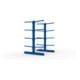 META Kragarmregal IPE120 2000x1300x1200 mm Grundregal, doppelseitig mit 8 Kragarmen je Ständer, enzianblau