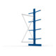 META Kragarmregal IPE120 2500x1000x1000 mm Anbauregal, doppelseitig mit 8 Kragarmen je Ständer, enzianblau