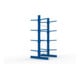 META Kragarmregal IPE120 2500x1000x1000 mm Grundregal, doppelseitig mit 8 Kragarmen je Ständer, enzianblau