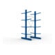 META Kragarmregal IPE120 2500x1000x1200 mm Grundregal, doppelseitig mit 8 Kragarmen je Ständer, enzianblau