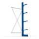 META Kragarmregal IPE120 2500x1000x400 mm, Anbauregal, einseitig mit 4 Kragarmen je Ständer, enzianblau