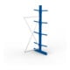 META Kragarmregal IPE120 2500x1000x800 mm Anbauregal, doppelseitig mit 8 Kragarmen je Ständer, enzianblau