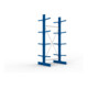META Kragarmregal IPE120 2500x1000x800 mm Grundregal, doppelseitig mit 8 Kragarmen je Ständer, enzianblau