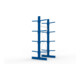 META Kragarmregal IPE120 2500x1000x800 mm Grundregal, doppelseitig mit 8 Kragarmen je Ständer, enzianblau