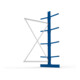 META Kragarmregal IPE120 2500x1300x1000 mm Anbauregal, doppelseitig mit 8 Kragarmen je Ständer, enzianblau