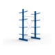 META Kragarmregal IPE120 2500x1300x1000 mm Grundregal, doppelseitig mit 8 Kragarmen je Ständer, enzianblau