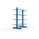 META Kragarmregal IPE120 2500x1300x1000 mm Grundregal, doppelseitig mit 8 Kragarmen je Ständer, enzianblau