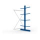 META Kragarmregal IPE120 2500x1300x1200 mm Anbauregal, doppelseitig mit 8 Kragarmen je Ständer, enzianblau