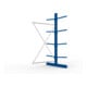META Kragarmregal IPE120 2500x1300x1200 mm Anbauregal, doppelseitig mit 8 Kragarmen je Ständer, enzianblau