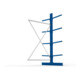 META Kragarmregal IPE120 2500x1300x1200 mm Anbauregal, doppelseitig mit 8 Kragarmen je Ständer, enzianblau