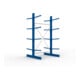 META Kragarmregal IPE120 2500x1300x1200 mm Grundregal, doppelseitig mit 8 Kragarmen je Ständer, enzianblau