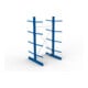 META Kragarmregal IPE120 2500x1300x1200 mm Grundregal, doppelseitig mit 8 Kragarmen je Ständer, enzianblau
