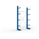 META Kragarmregal IPE120 2500x1300x400 mm, Grundregal, einseitig mit 4 Kragarmen je Ständer, enzianblau