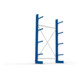 META Kragarmregal IPE120 2500x1300x400 mm, Grundregal, einseitig mit 4 Kragarmen je Ständer, enzianblau