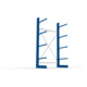 META Kragarmregal IPE120 2500x1300x600 mm, Grundregal, einseitig mit 4 Kragarmen je Ständer, enzianblau