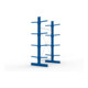 META Kragarmregal IPE120 2500x1300x800 mm Grundregal, doppelseitig mit 8 Kragarmen je Ständer, enzianblau