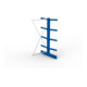 META Kragarmregal IPE140 2000x1000x1000 mm, Anbauregal, doppelseitig mit 8 Kragarmen je Ständer, enzianblau
