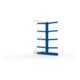 META Kragarmregal IPE140 2000x1300x1200 mm, Anbauregal, doppelseitig mit 8 Kragarmen je Ständer, enzianblau