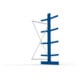 META Kragarmregal IPE140 2500x1000x1000 mm, Anbauregal, doppelseitig mit 8 Kragarmen je Ständer, enzianblau