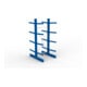 META Kragarmregal IPE140 2500x1000x1200 mm, Grundregal, doppelseitig mit 8 Kragarmen je Ständer, enzianblau