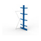 META Kragarmregal IPE140 2500x1000x800 mm, Anbauregal, doppelseitig mit 8 Kragarmen je Ständer, enzianblau