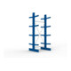META Kragarmregal IPE140 2500x1000x800 mm, Grundregal, doppelseitig mit 8 Kragarmen je Ständer, enzianblau