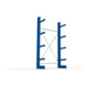 META Kragarmregal IPE140 2500x1300x400 mm, Grundregal, einseitig mit 4 Kragarmren je Ständer, enzianblau