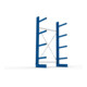 META Kragarmregal IPE140 2500x1300x600 mm, Grundregal, einseitig mit 4 Kragarmren je Ständer, enzianblau