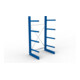 META Kragarmregal IPE140 2500x1300x800 mm, Grundregal, einseitig mit 4 Kragarmren je Ständer, enzianblau