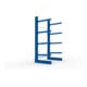 META Kragarmregal IPE140 2500x1300x800 mm, Grundregal, einseitig mit 4 Kragarmren je Ständer, enzianblau