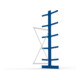 META Kragarmregal IPE140 3000x1000x1000 mm, Anbauregal, doppelseitig mit 10 Kragarmen je Ständer, enzianblau