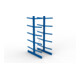 META Kragarmregal IPE140 3000x1000x1600 mm, Grundregal, doppelseitig mit 10 Kragarmen je Ständer, enzianblau