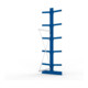 META Kragarmregal IPE140 3000x1000x800 mm, Anbauregal, doppelseitig mit 10 Kragarmen je Ständer, enzianblau