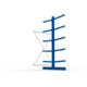 META Kragarmregal IPE140 3000x1300x1600 mm, Anbauregal, doppelseitig mit 10 Kragarmen je Ständer, enzianblau