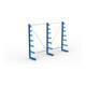 Meta Langgutregal System ATLAS ST einseitig 3 Ständer Enzianblau 2000 x 500 x 2700mm + 500 mm bis 150 mm