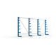 Meta Langgutregal System ATLAS ST einseitig 4 Ständer Enzianblau 2000 x 500 x 4050mm + 500 mm bis 150 mm