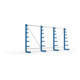 Meta Langgutregal System ATLAS ST einseitig 4 Ständer Enzianblau 2000 x 500 x 4050mm + 500 mm bis 150 mm