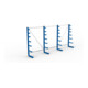 Meta Langgutregal System ATLAS ST einseitig 4 Ständer Enzianblau 2000 x 500 x 4050mm + 500 mm bis 150 mm