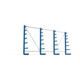 Meta Langgutregal System ATLAS ST einseitig 4 Ständer Enzianblau 2000 x 500 x 4050mm + 500 mm bis 150 mm