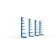 Meta Langgutregal System ATLAS ST einseitig 4 Ständer Enzianblau 2000 x 500 x 4050mm + 500 mm bis 150 mm