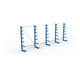 Meta Langgutregal System ATLAS ST einseitig 5 Ständer Enzianblau 2000 x 500 x 5400mm + 500 mm bis 150 mm