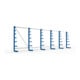 Meta Langgutregal System ATLAS ST einseitig 6 Ständer Enzianblau 2000 x 500 x 6750mm + 500 mm bis 150 mm
