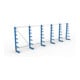 Meta Langgutregal System ATLAS ST einseitig 6 Ständer Enzianblau 2000 x 500 x 6750mm + 500 mm bis 150 mm