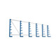 Meta Langgutregal System ATLAS ST einseitig 6 Ständer Enzianblau 2000 x 500 x 6750mm + 500 mm bis 150 mm