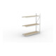 META MINI-RACK Weitspannregal 2200x1800x650 mm, Anbauregal in verzinkt mit 3 Lagerebenen, Spanplattenböden